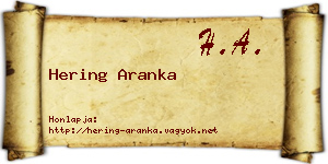 Hering Aranka névjegykártya